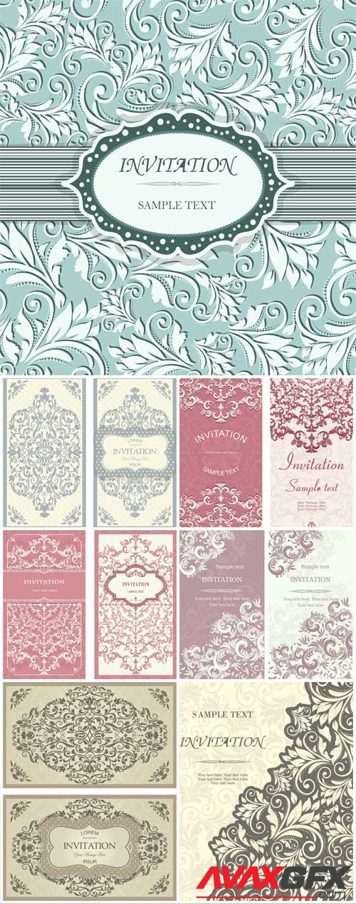 Floral wedding backgrounds in vector