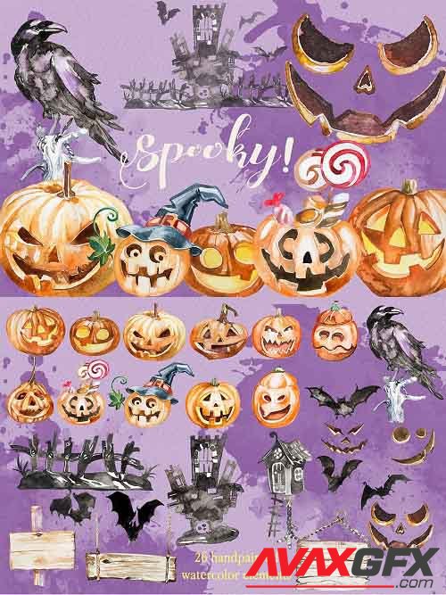 Watercolor Spooky! Halloween - 902723