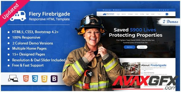 ThemeForest - Fiery v1.0.2 - Fire Brigade Responsive HTML Template - 23333266