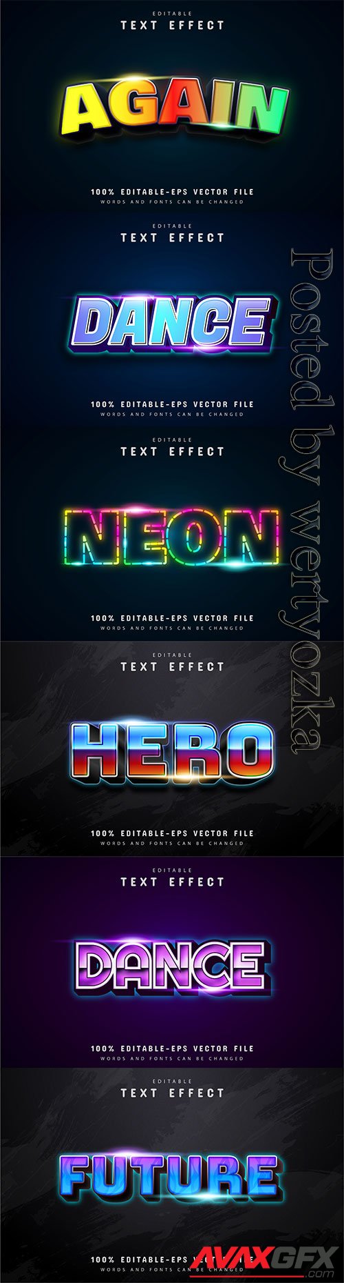 3d editable text style effect vector vol 221