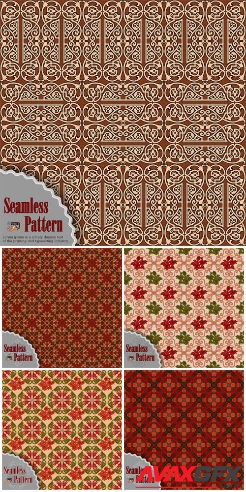 Textures with patterns seamless in vector