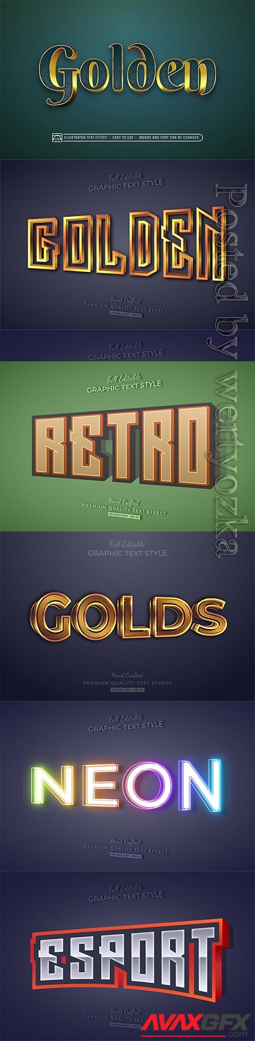 3d editable text style effect vector vol 234