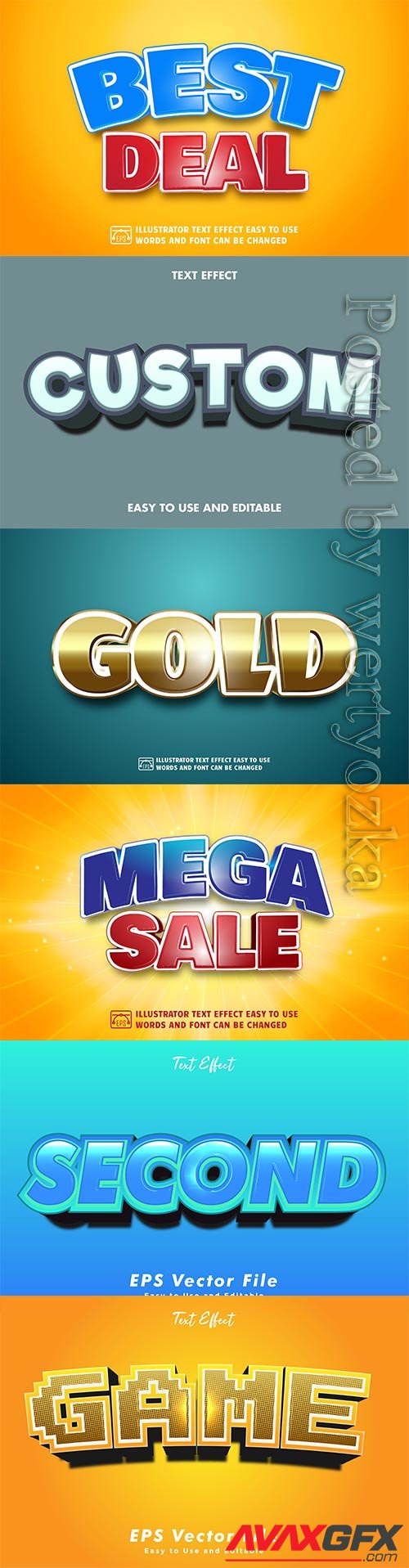 3d editable text style effect vector vol 232