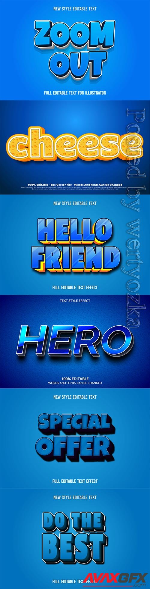 3d editable text style effect vector vol 226