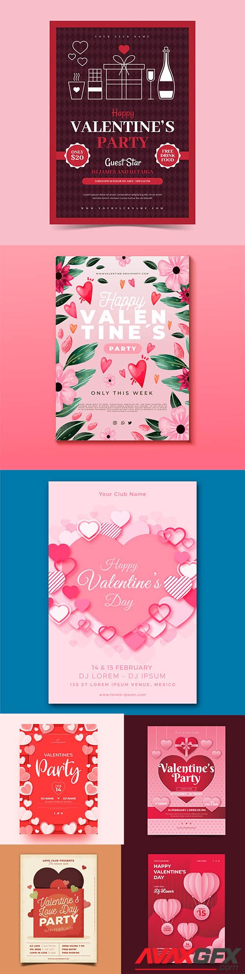 Happy Valentines day vector collection vol 6