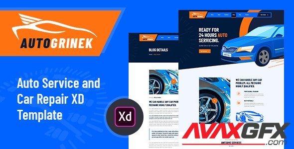 ThemeForest - Autogrinek v1.0 - Auto Service and Car Repair XD Template - 28213502