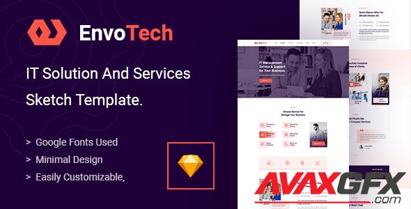 ThemeForest - EnvoTech v1.0 - IT Solution and Services Sketch Template - 28511654