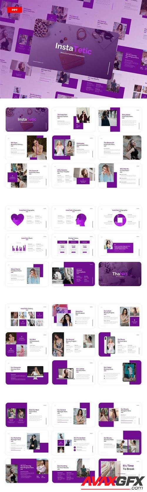 InstaTetic Beauty - Powerpoint, Keynote and Google Slides Template