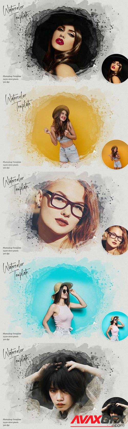 Watercolor Photoshop Template