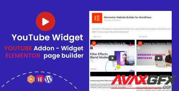 CodeCanyon - YouTube Widgets v1.0.1 - Addon for elementor page builder - 30298994