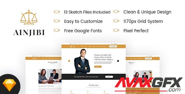 ThemeForest - Ainjibi v1.0 - Attorney and Lawyer Sketch Template - 29115061