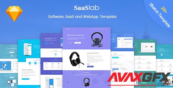 ThemeForest - SaaSLab v1.0 - Software, SaaS and WebApp Sketch Template - 29606846
