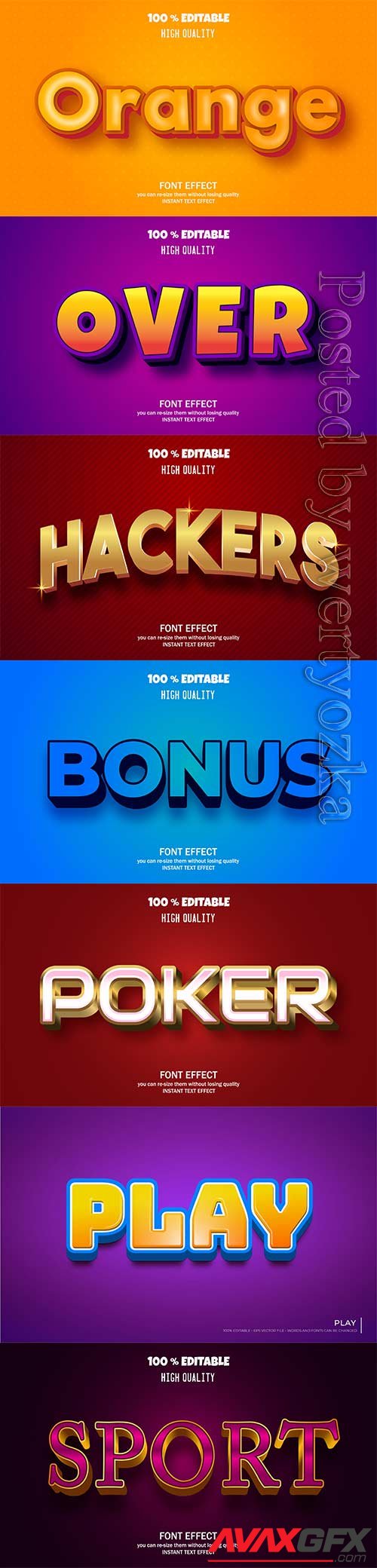 3d editable text style effect vector vol 254