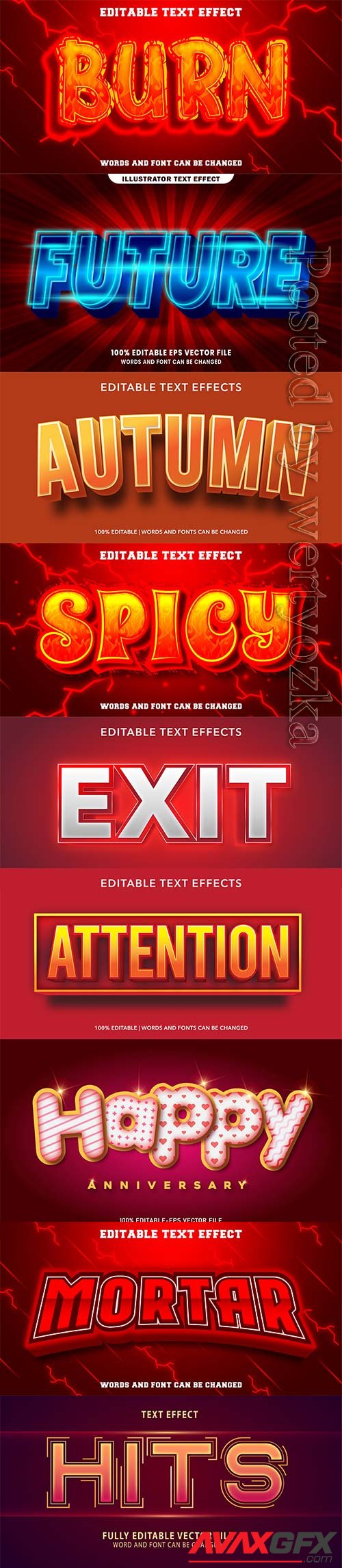 3d editable text style effect vector vol 246