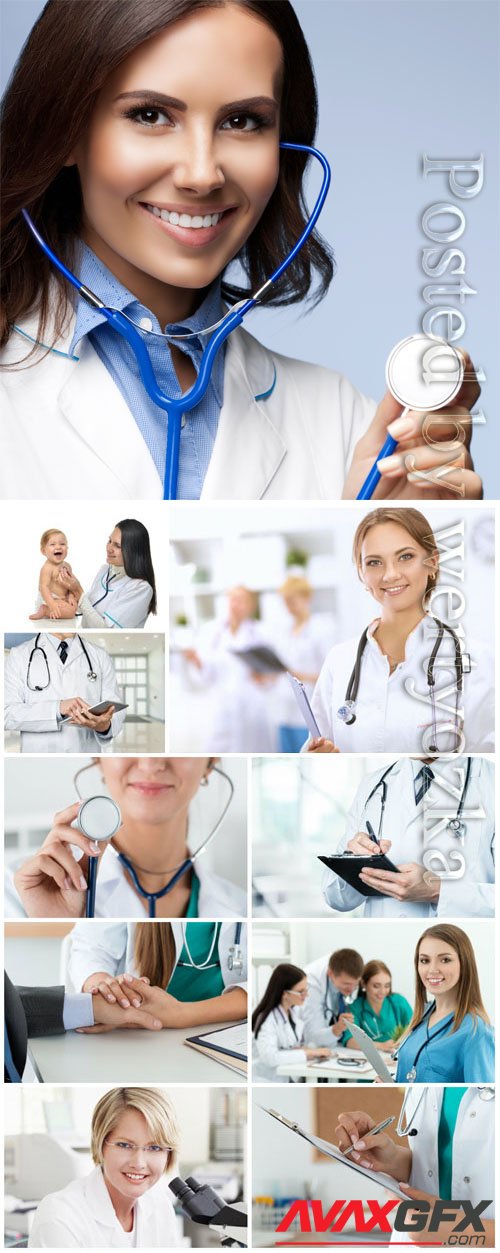 Female doctors with a smile on her face stock photo