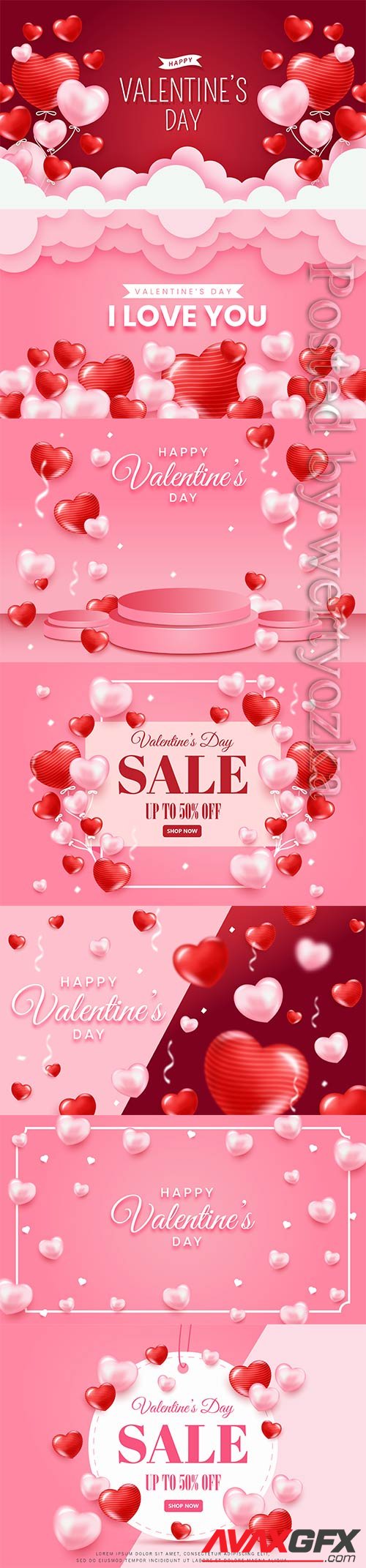 Valentine's day concept sale banner