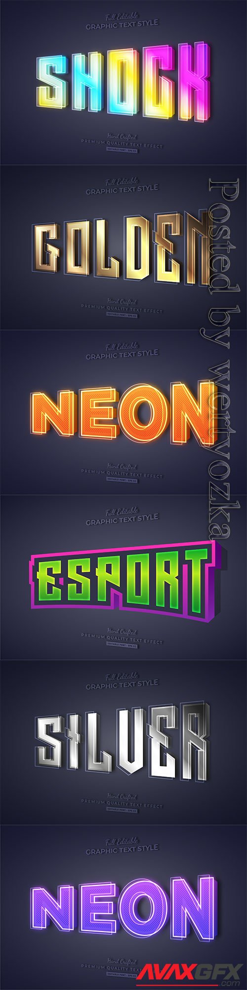 3d editable text style effect vector vol 258