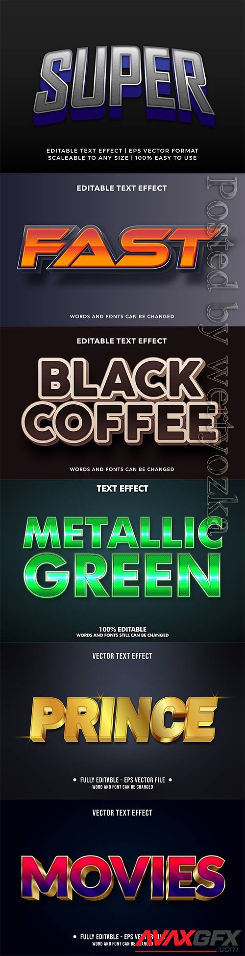 3d editable text style effect vector vol 276