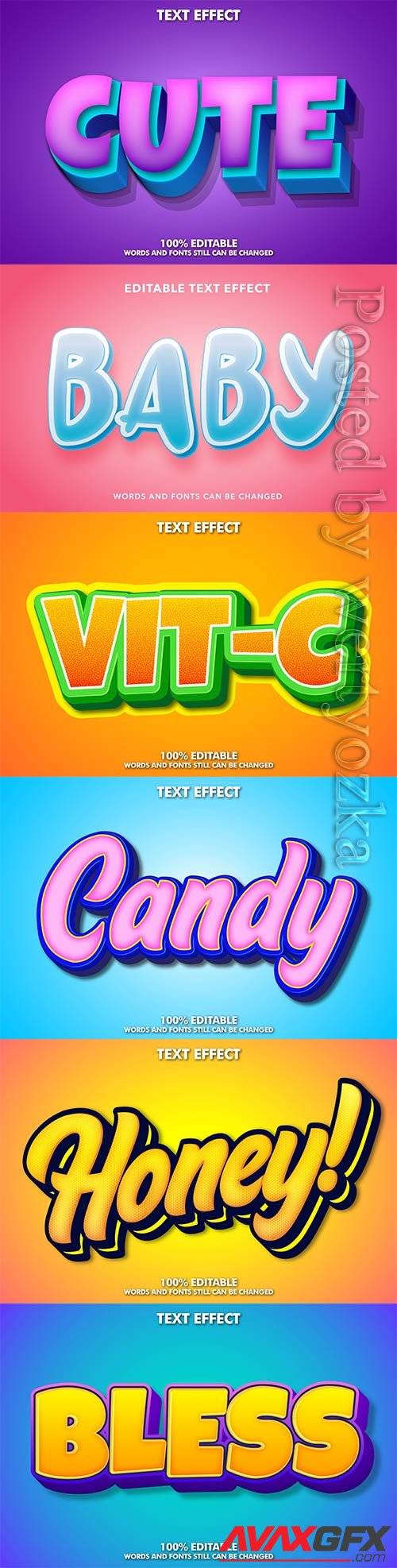 3d editable text style effect vector vol 275