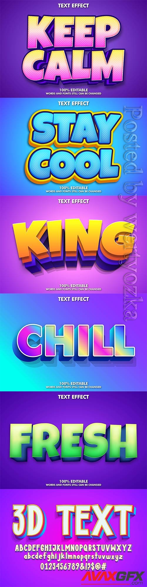 3d editable text style effect vector vol 271