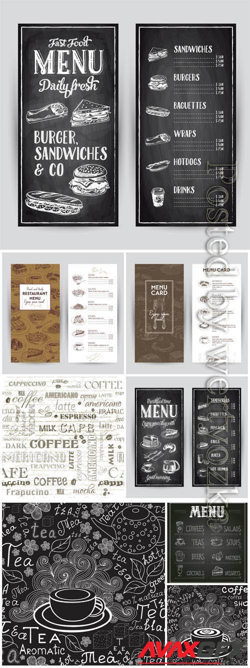 Restaurant menu in vintage style in vector