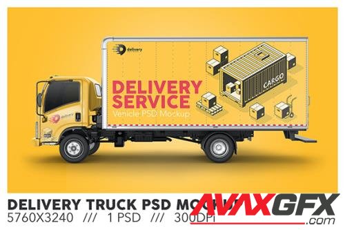 Delivery Truck PSD Mockup