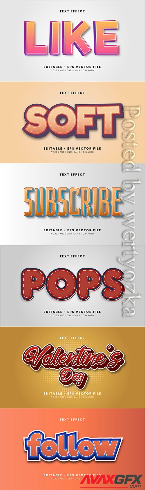 3d editable text style effect vector vol 281