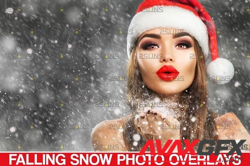 Falling snow overlay for photoshop & Christmas overlay - 1131564