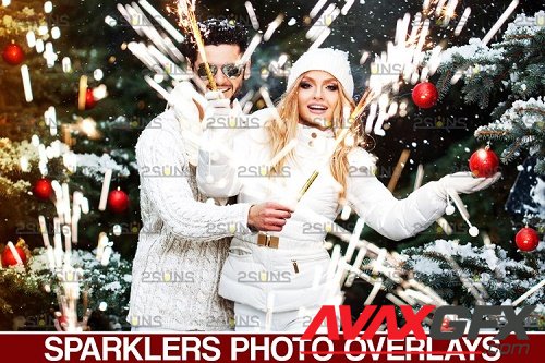 Sparkler overlay & Christmas overlay, Photoshop overlay - 1131794