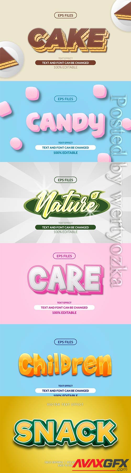 3d editable text style effect vector vol 290