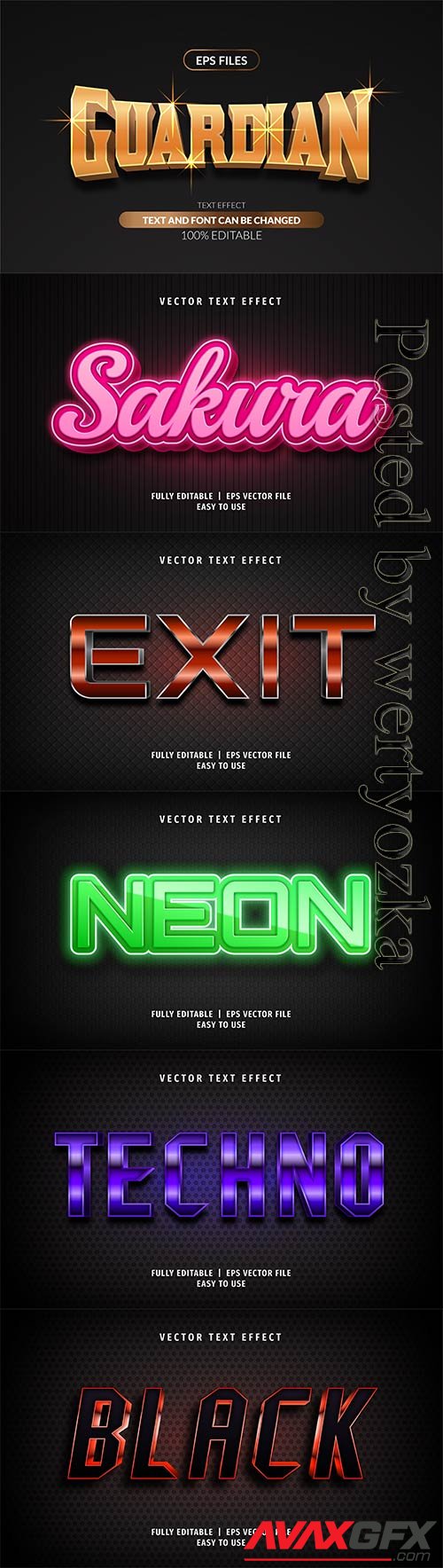 3d editable text style effect vector vol 288