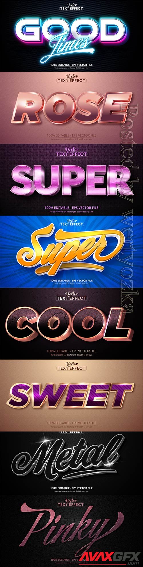 3d editable text style effect vector vol 287