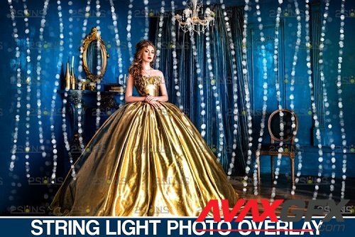 Christmas string light overlay, Fairy bokeh overlay - 1131522