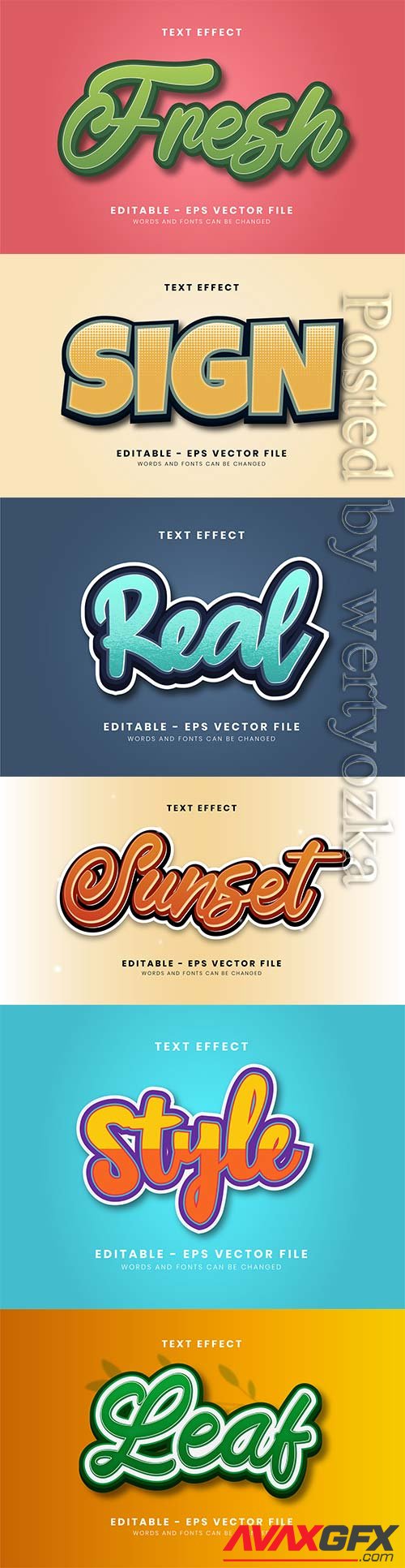 3d editable text style effect vector vol 295