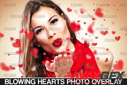 Valentine's photo overlays, photoshop, blowing heart, kiss - 1132964