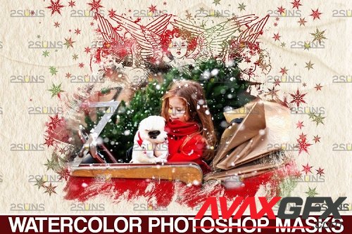 Christmas watercolor overlay & Christmas overlay - 1132930