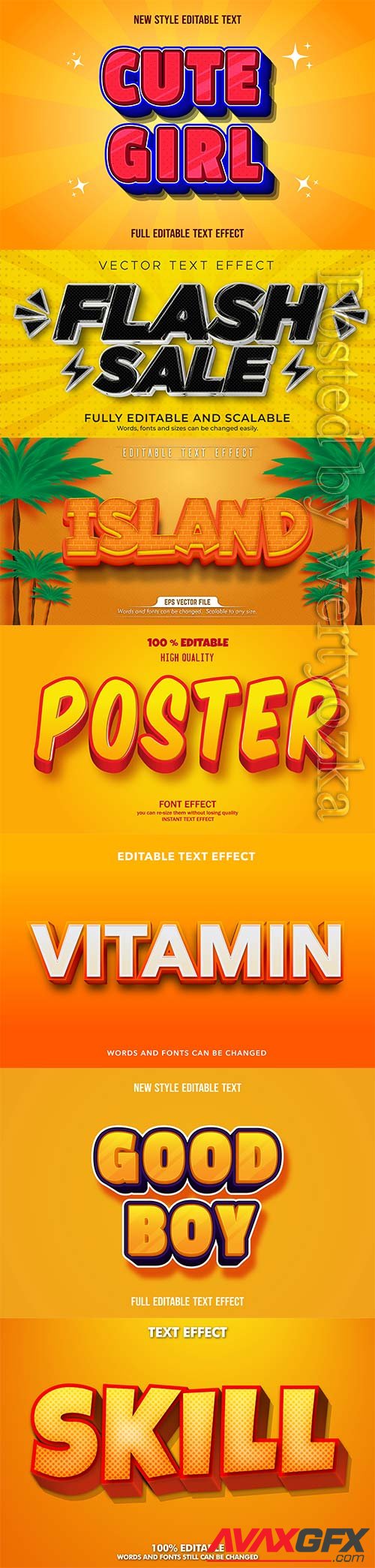 3d editable text style effect vector vol 303