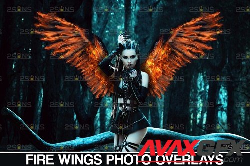 Fire wings overlay & Halloween overlay, Photoshop overlay - 1132961