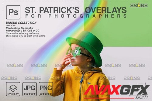 St Patricks day digital background & photoshop overlay V3