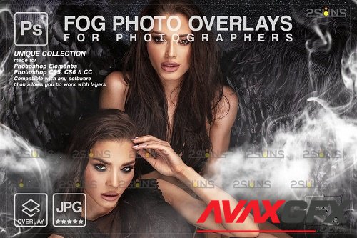 Photoshop overlay: Fog overlay, Smoke overlay & Halloween overlay V3