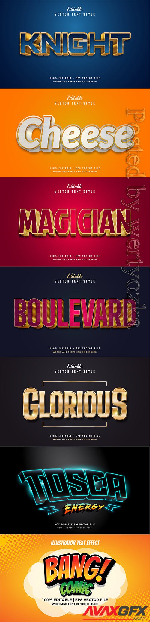 3d editable text style effect vector vol 325