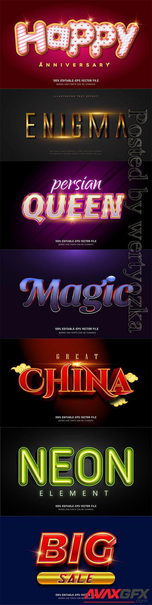 3d editable text style effect vector vol 321