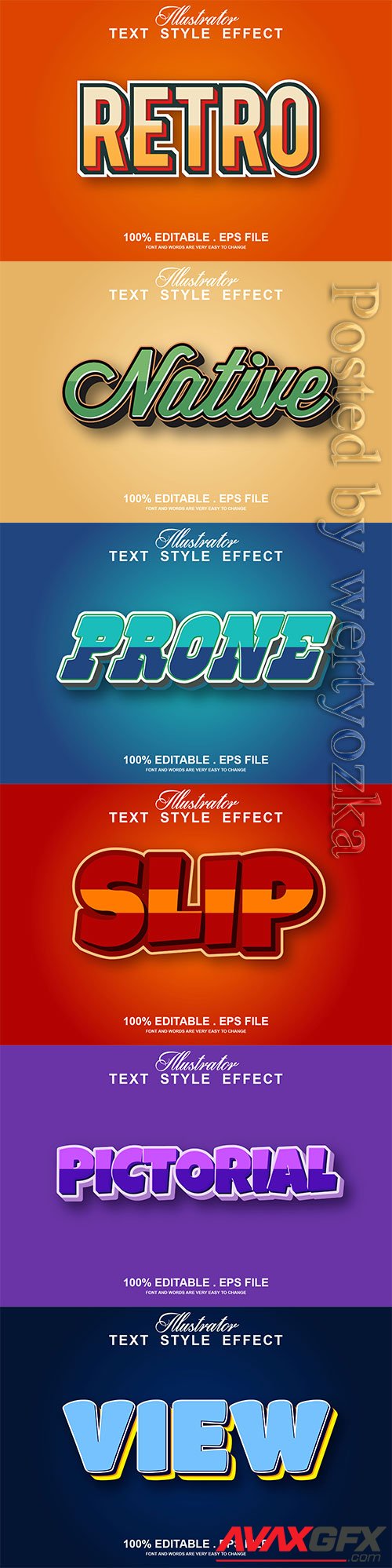 3d editable text style effect vector vol 317