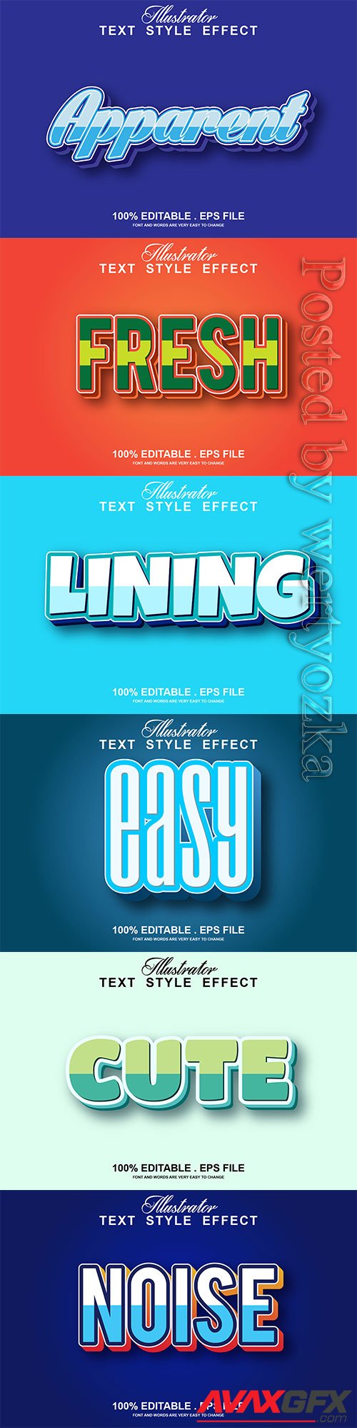 3d editable text style effect vector vol 318