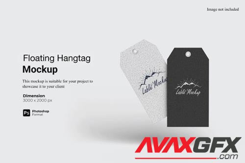 Floating Hangtag Mockup