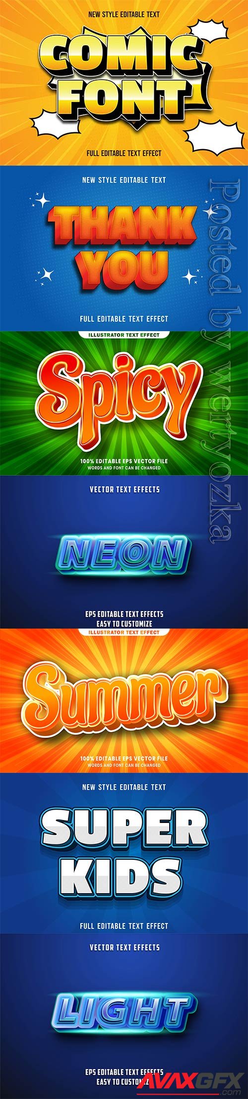 3d editable text style effect vector vol 336