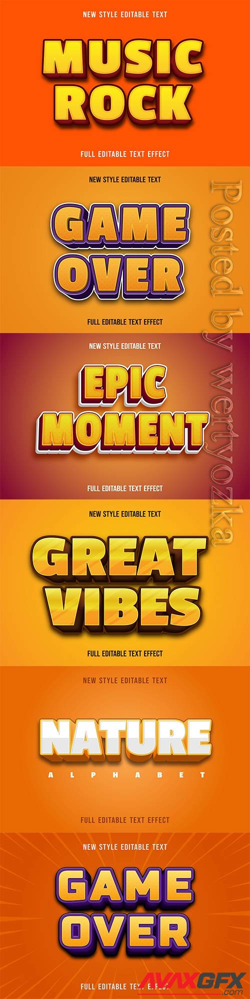 3d editable text style effect vector vol 334