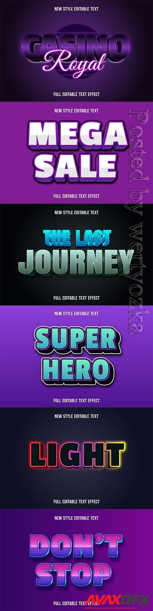 3d editable text style effect vector vol 331