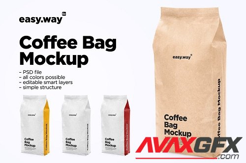 CreativeMarket - Paper Coffee Bag PSD Mockup 5731852