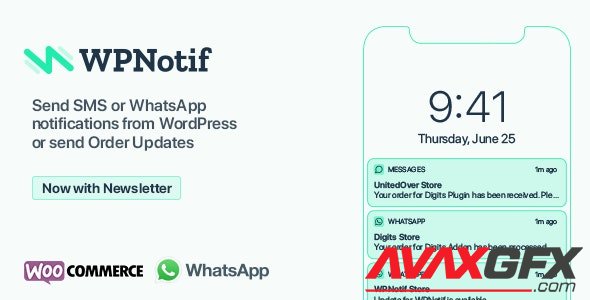 CodeCanyon - WPNotif v2.3.0.1 - WordPress SMS & WhatsApp Message Notifications - 24045791 - NULLED + WPNotif Add-Ons